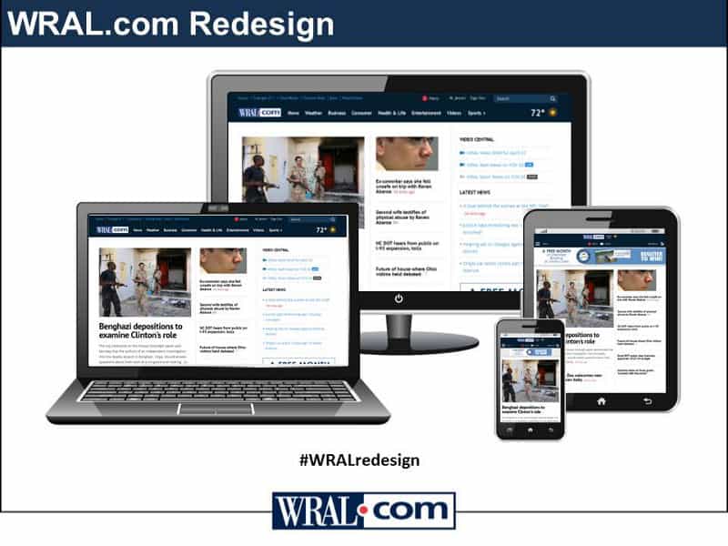 Comparison of new website's responsive design on multiple devices