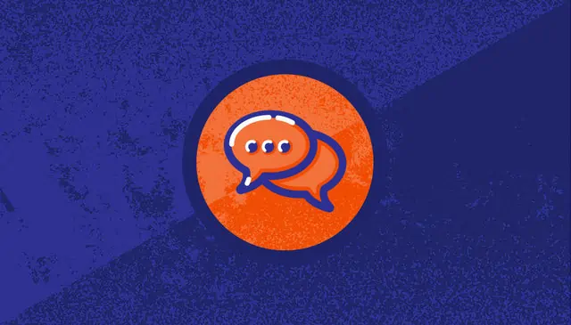 chat bubble with blue background