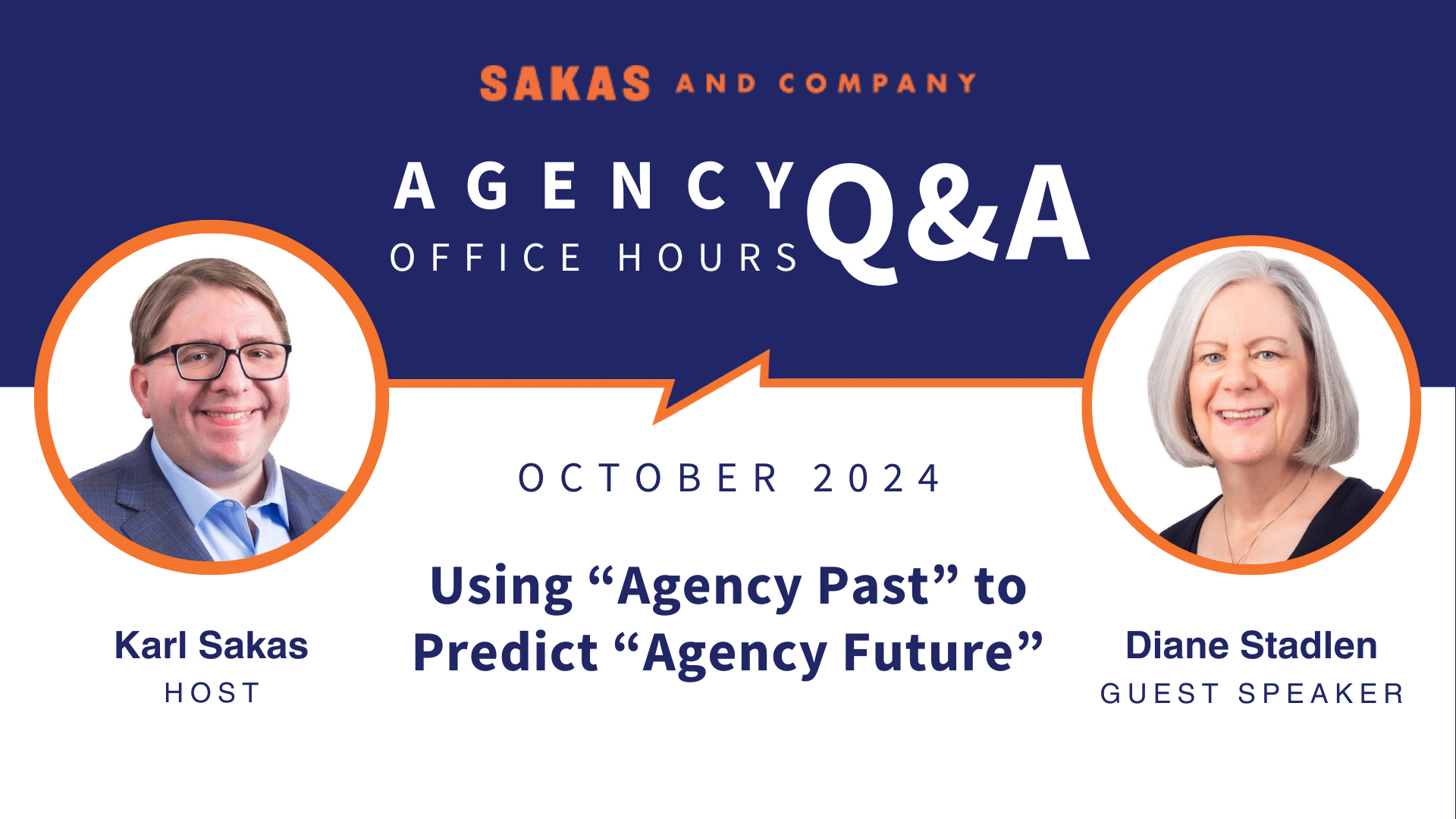 Agency Office Hours October 2024 with host Karl Sakas and guest Diane Stadlen